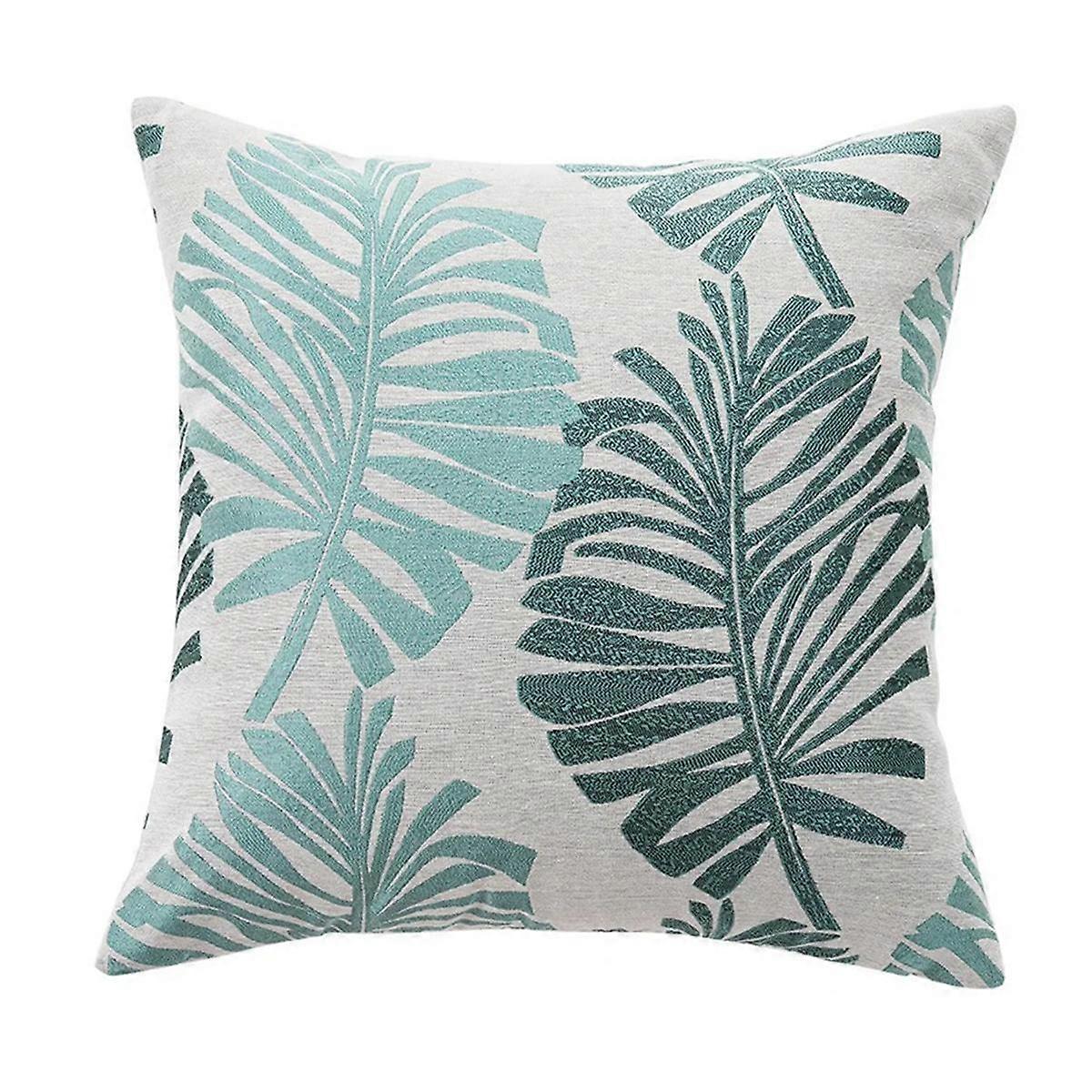 Fronha com estampa de folhas e plantas 45x45cm, capa de almofada decorativa com folhas e estilo H