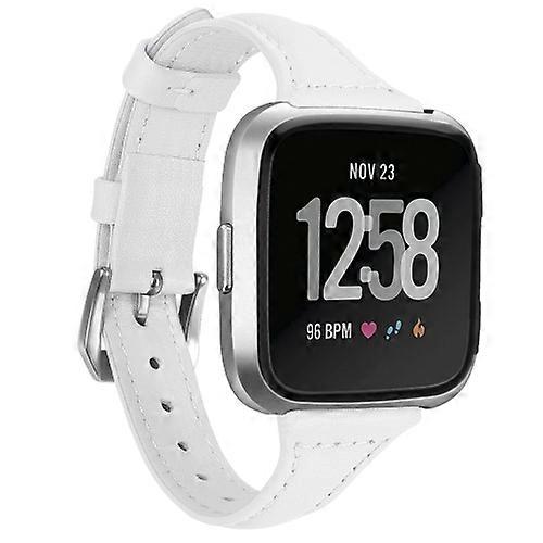 For Fitbit Versa 2 Smart Watch Leather Watch Band, Shrink Version