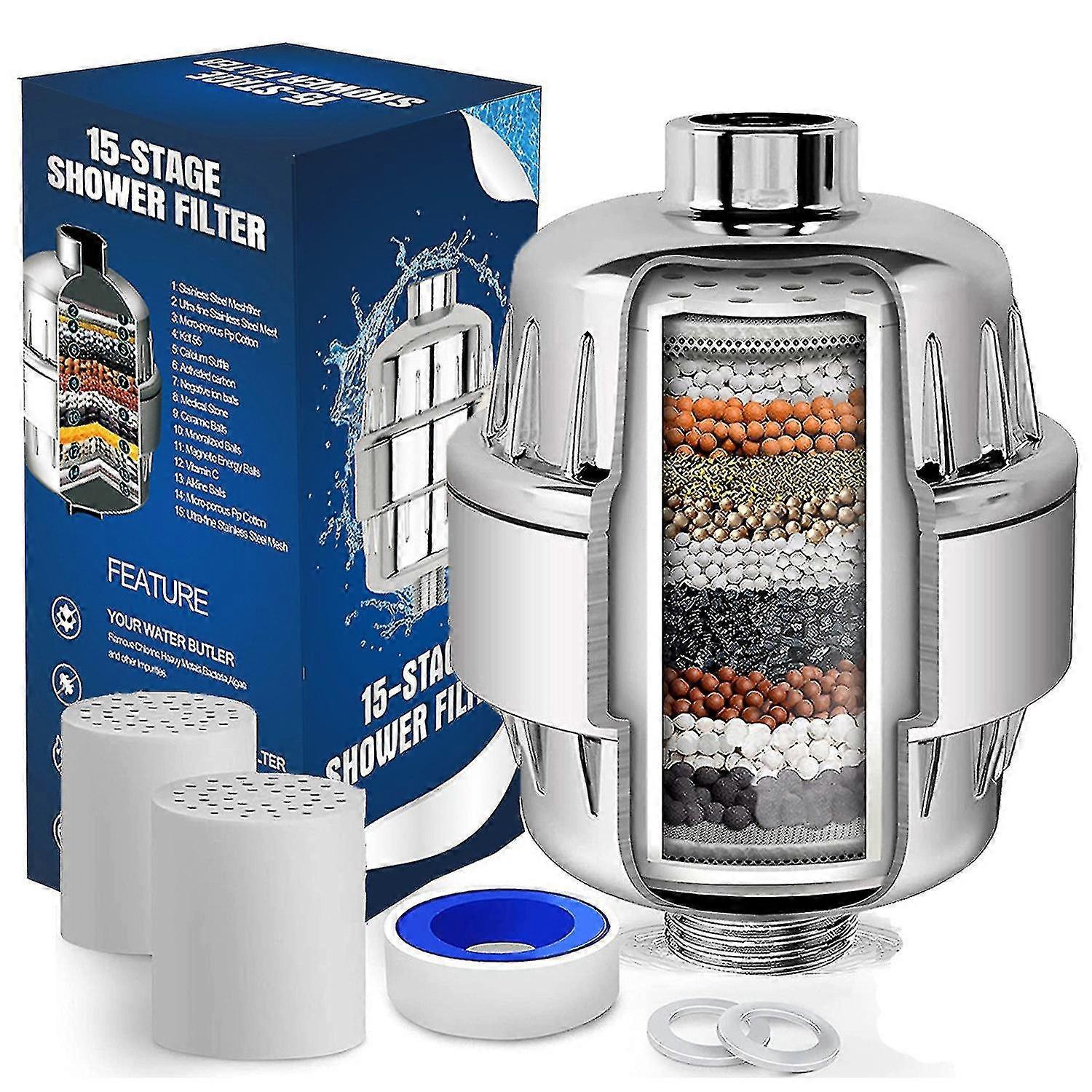 15 Stage Shower Filter,shower Water Filters Universal Replaceable Shower Head Water Purifier Hard Water Filter