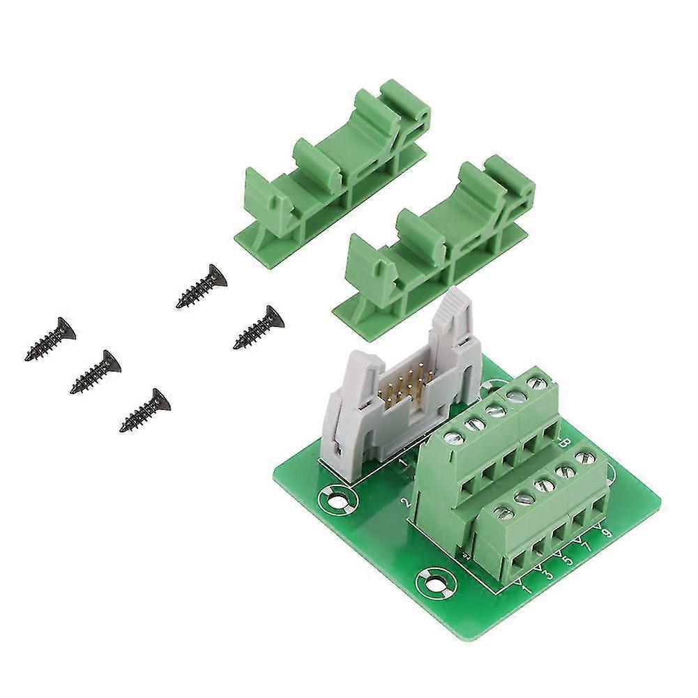 Idc10p 10pin Male Header Breakout Board Terminal Block Connector Plc Interface With Bracket TY