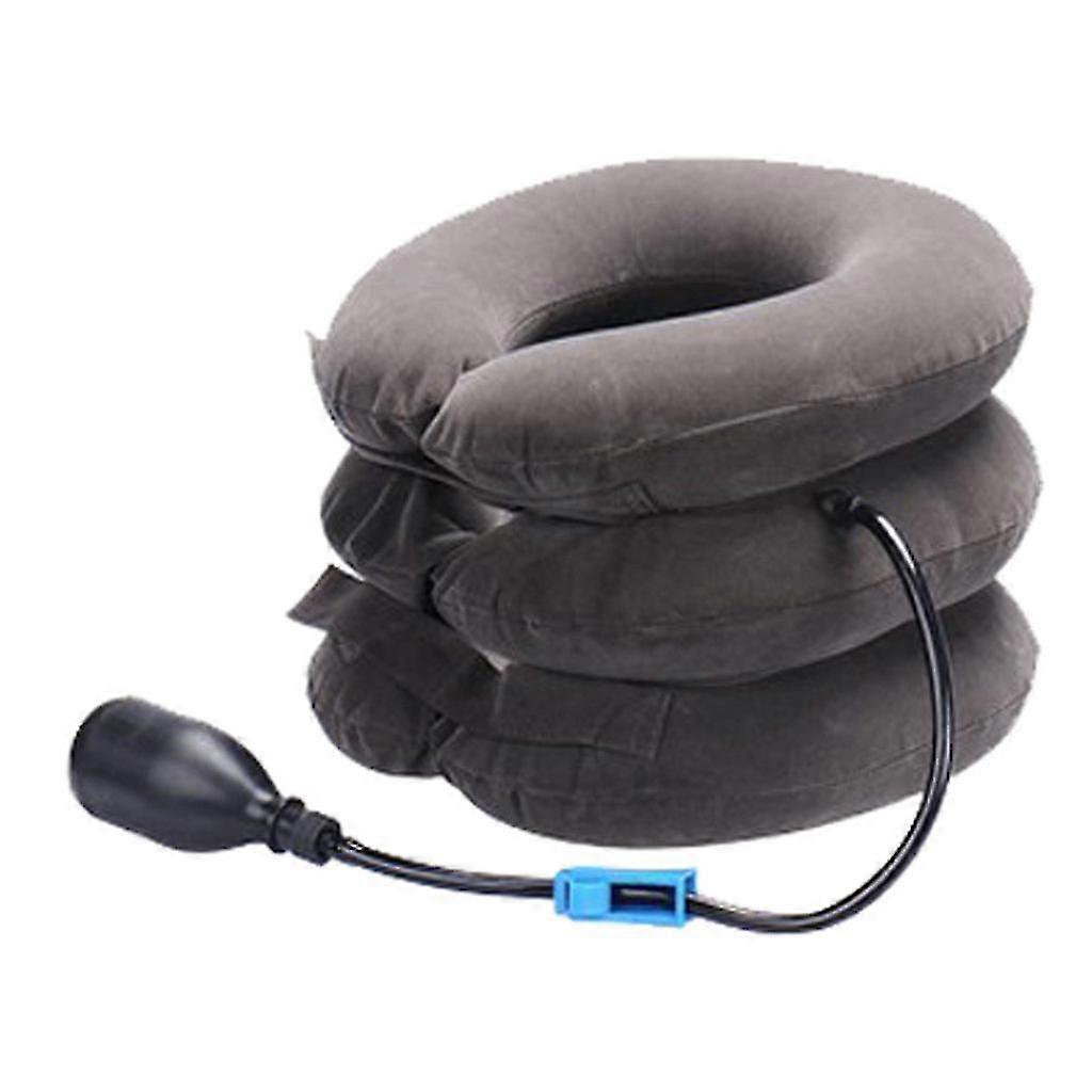 Air Inflatable Pillow Layer 3 Neck Head Traction Soft Brace Device Unit Set