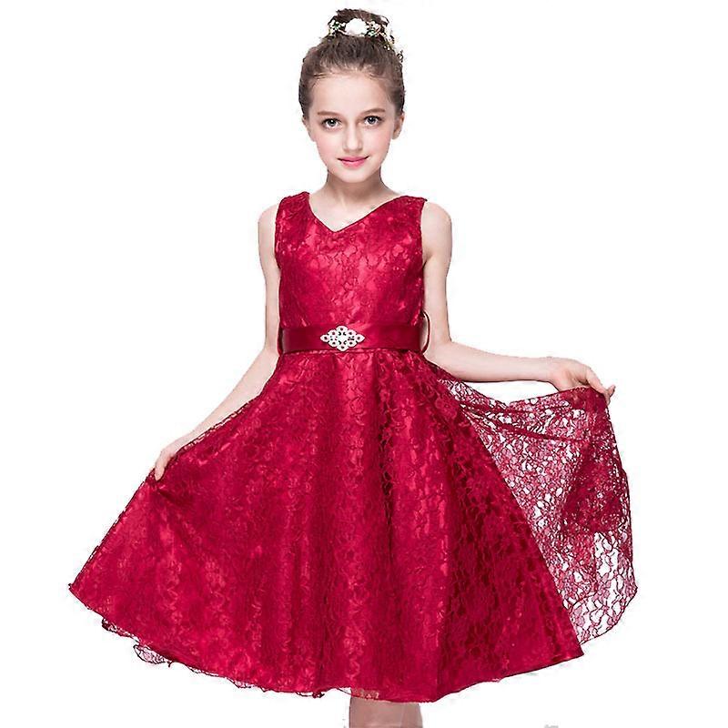 أطفال بنات الدانتيل الأميرة فستان حفل زفاف الكرة ثوب فساتين ميدي