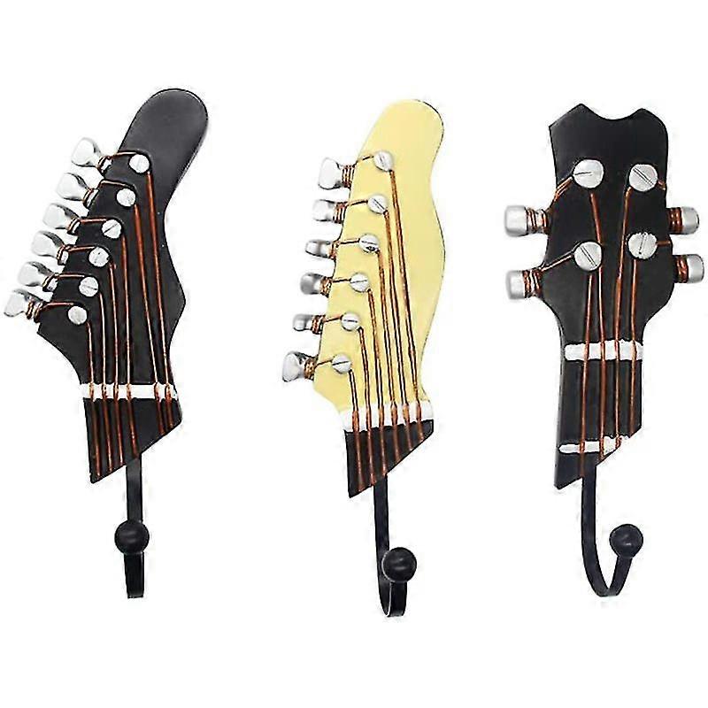 Decorative Hooks In The Shape Of Vintage Guitar Hangers To Hang Clothes, Coats, Towels, Key Hats, Metal Resin Hooks, Fixed To The Wall, Heavy