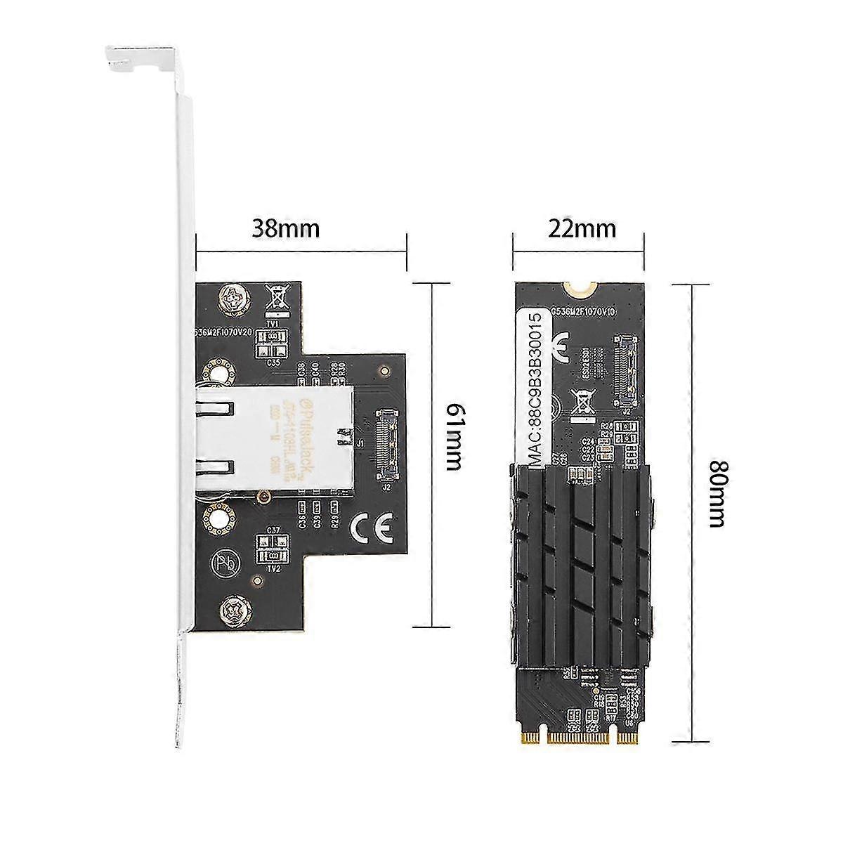 M.2 To Single Port 10 Gbase Ethernet Gigabit Card Nic B Key M Key 10g/2.5g/1000m Rj45 Lan Network A