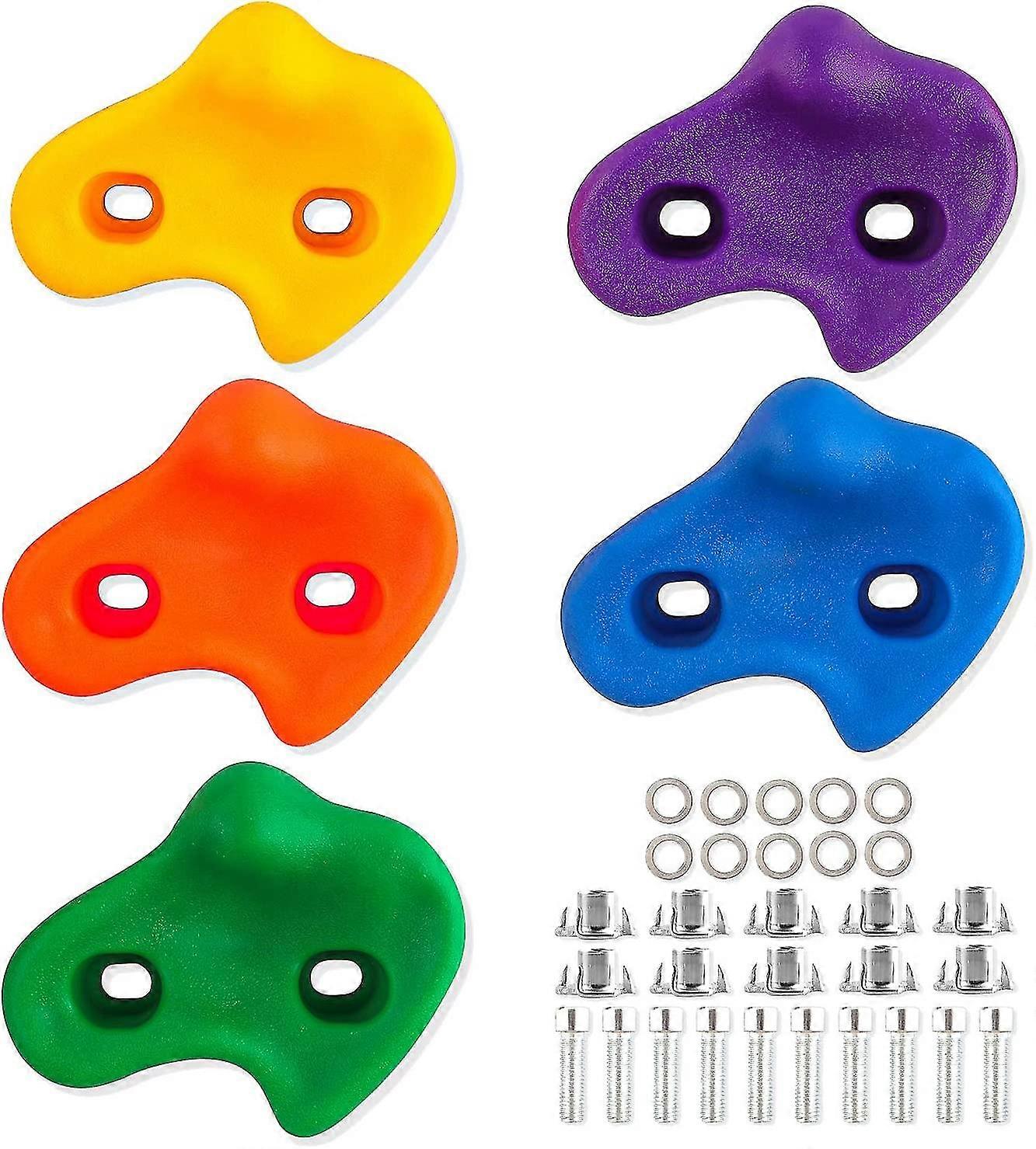 Kids Climbing Holds Climbing Rocks, Climbing Holds Kids Set, 10 Pcs Colored Climbing Wall Holds, 10 Screws, Can Be Used To Fix Climbing Rocks On Indoo