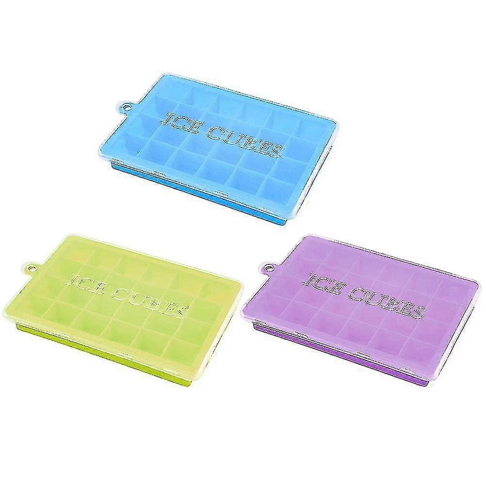 3pcs Frozen Ice Cube Mold 24-grid Ice Mold Ice Box Ice Making Mold With Lid
