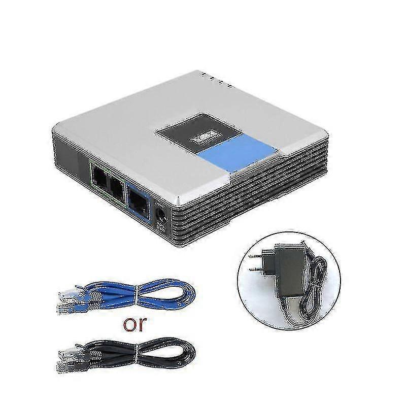 1set Voip Gateway 2 Ports Sip V2 Protocol Internet Phone Voice Adapter With Network Cable For Linksys Pap2t Au/eu/us/uk Plug-sizeeu