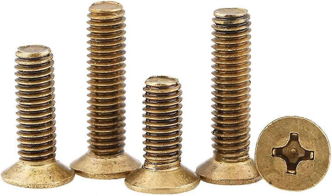 10Pcs Brass Flat Head Screws M6*12 Brass Phillips Countersunk Head Machine Screws