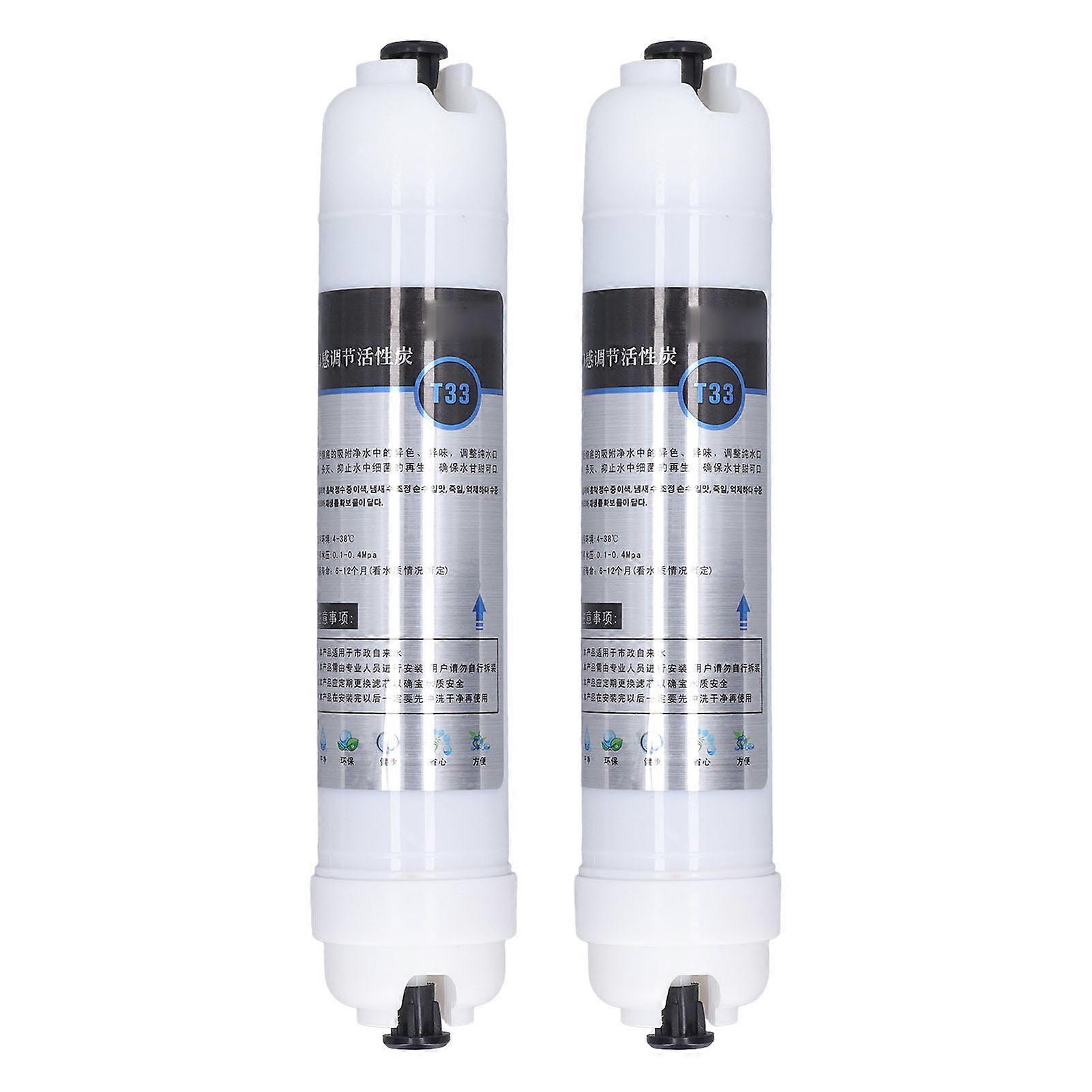 2Pcs Water Filter Element Purifier Replacement Remove Residual Chlorine High Iodine Value 10in