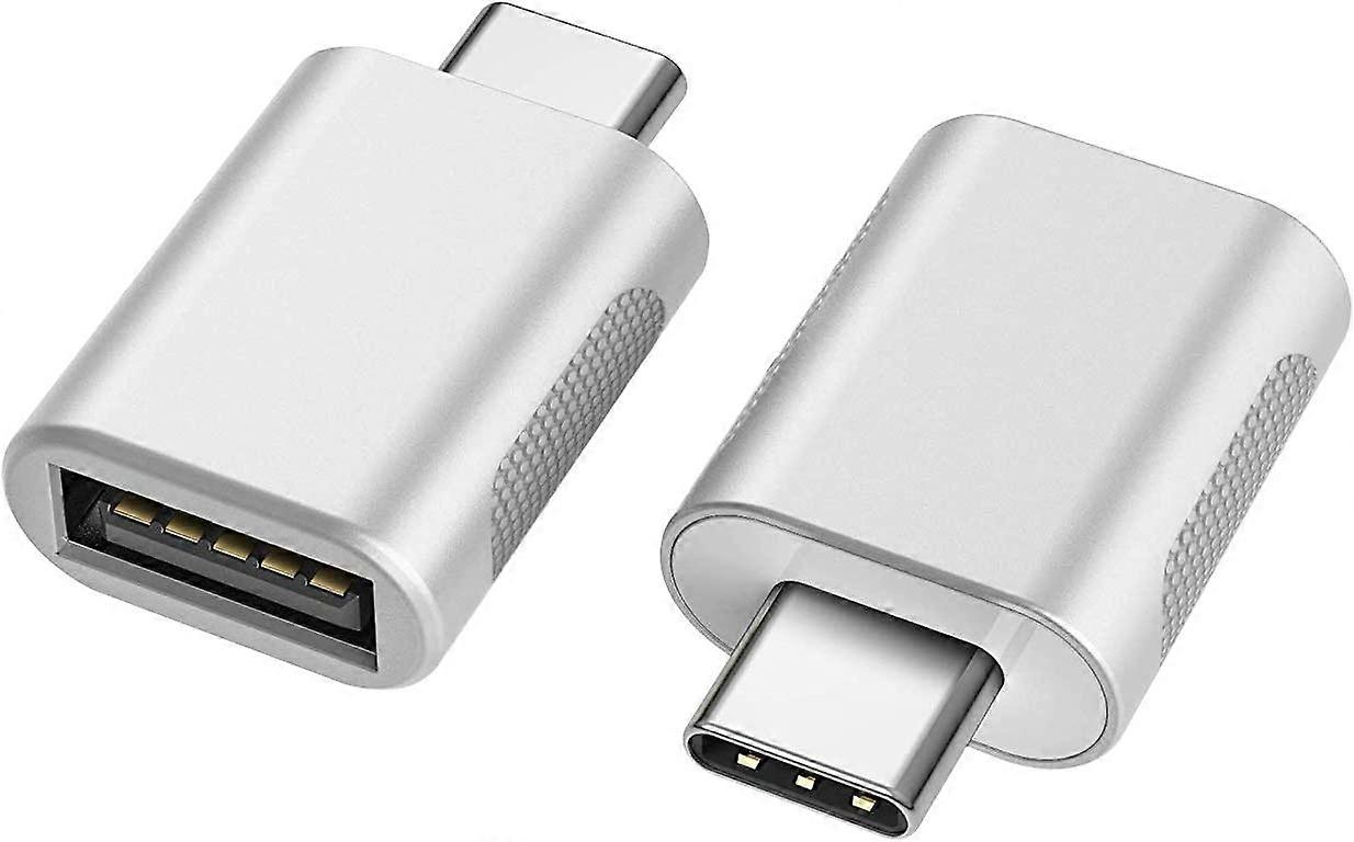 USB C to USB Adapter (2-Pack), USB-C to USB 3.0 Adapter, USB Type-C to USB Adapter (Silver)