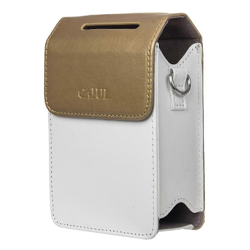 PU Case for Fujifilm INSTAX SHARE SP-2 Smart Phone Printer White and Gold