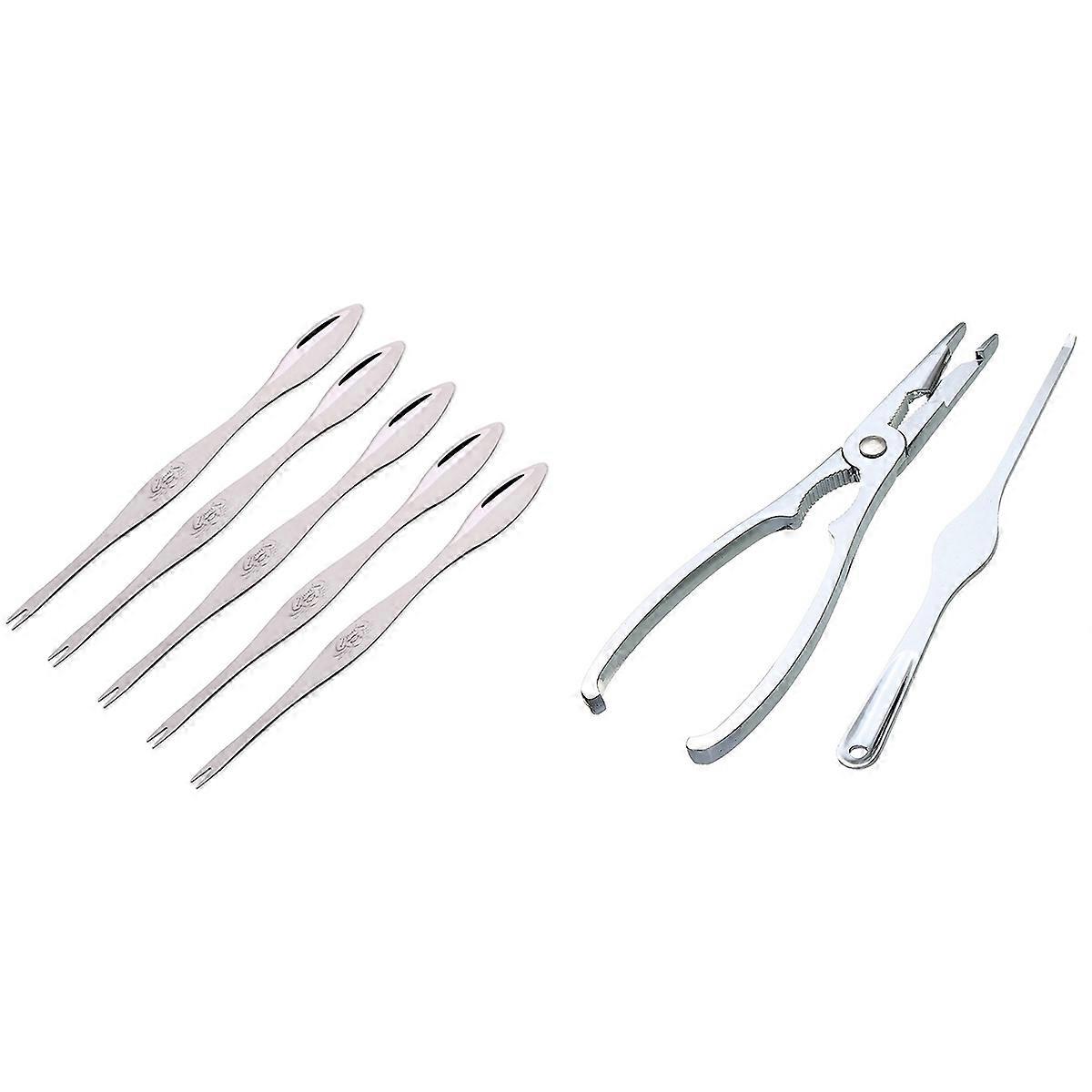 Seafood Cracker Pick Set 2Pcs Stainless Steel with Crab Crackers Picks Spoons Stainless Steel Crab