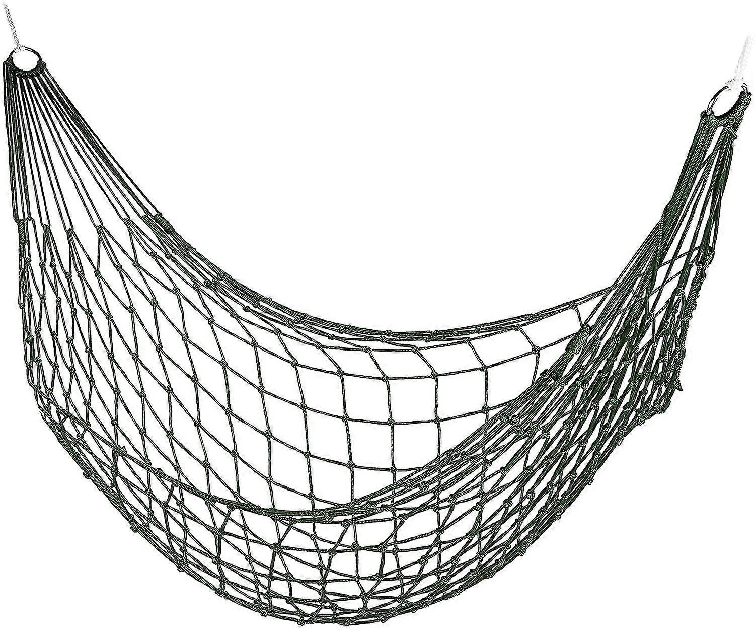 Hamac Net, Jardin pour une personne, Camping, Léger pour intérieur et extérieur, Vert foncé
