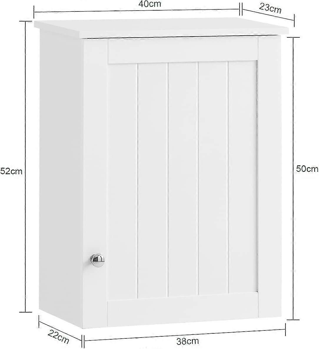 White Wall Mounted Single Door Bathroom Fruugo UK