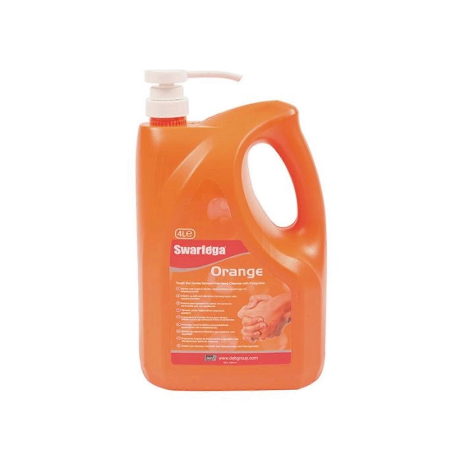 Orange Hand Cleaner Pump Top Bottle 4 litre