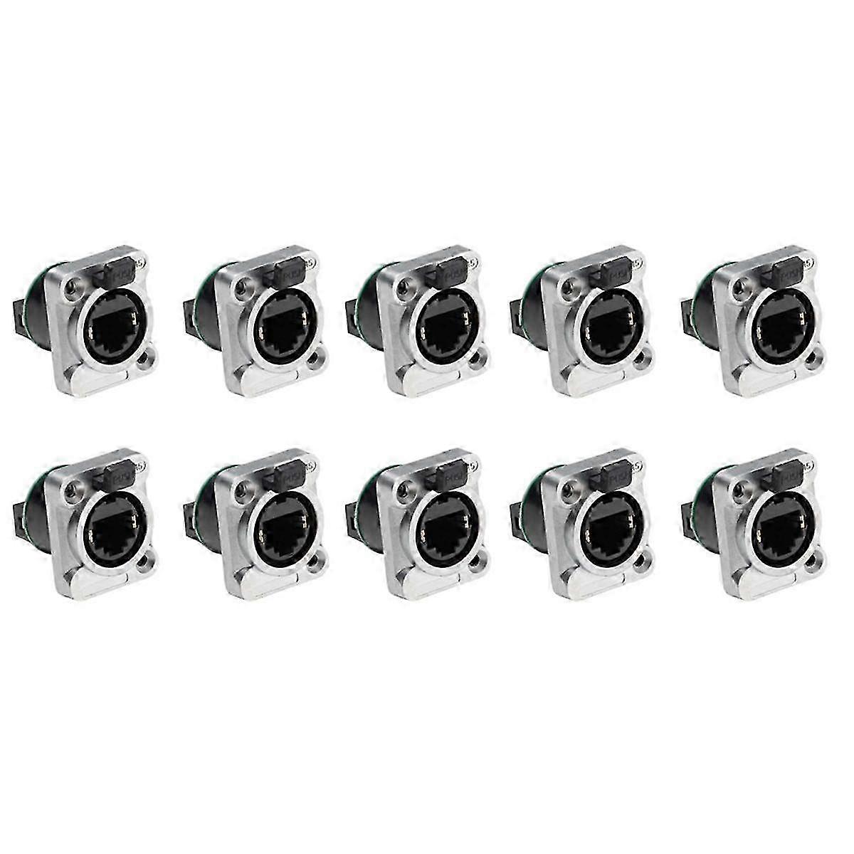 10PCS Ethernet Rj45 Chassis Socket NE8FDP Ethernet Pass Through Connector IP65 Waterproof A