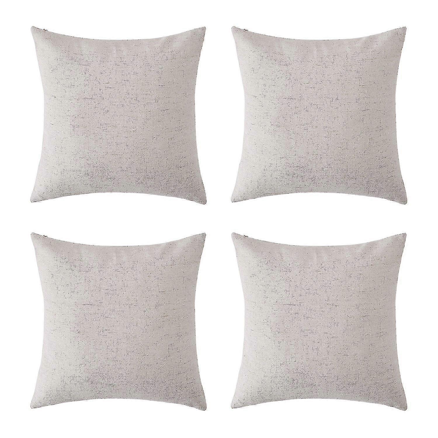 ブランクピローカバースロークッションカバーフェイクリネンルック装飾ピローカ