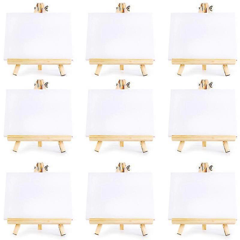 10 Set Artists Mini Canvas Set Painting Craft Diy Drawing Small Table Easel Gift