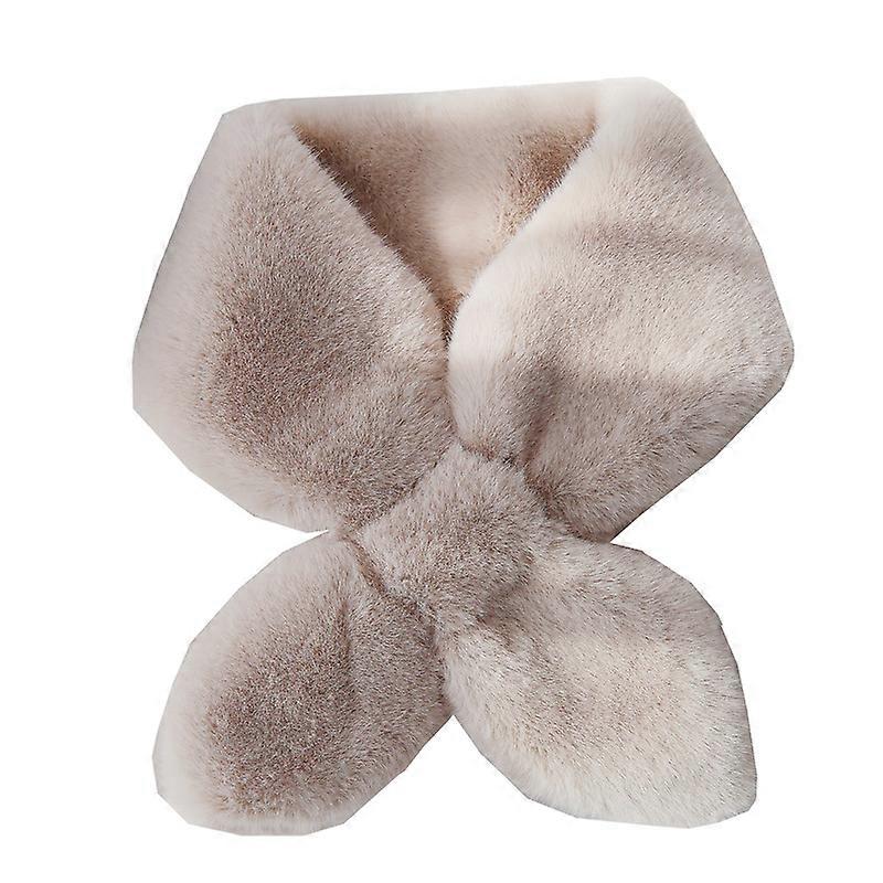 Plush Scarf Neck Warmer Knitting Wool Soft Warm Peach Heart Cross Scarves