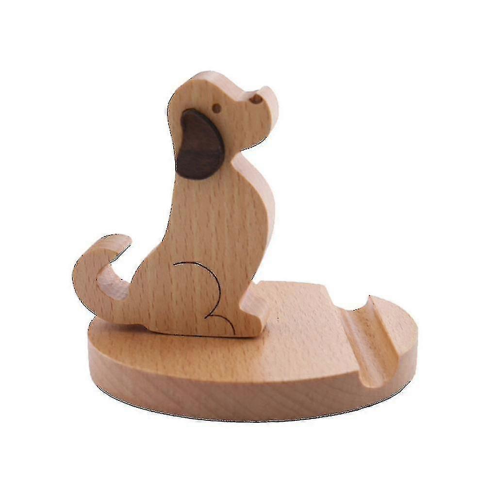 Cadre en bois antidérapant Support de rangement de téléphone animal (chien)