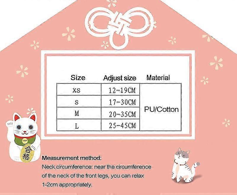 Cat Collar with Pendant, Safety Adjustable Cat Collars Set S Size