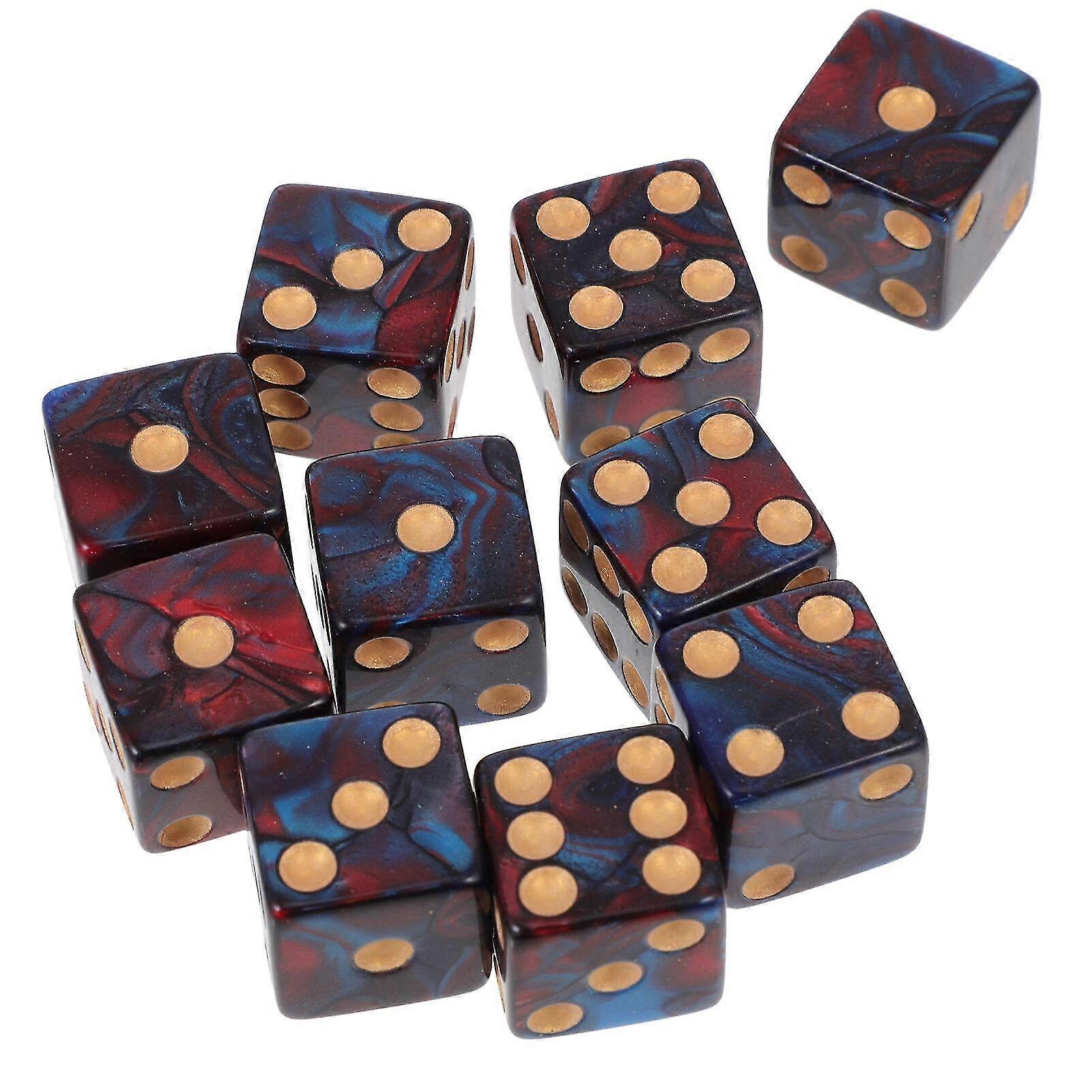 10stk Simple Game Dices Funny Game Dices Acrylic Dot Dices 16mm Dices 6-sidet Terninger