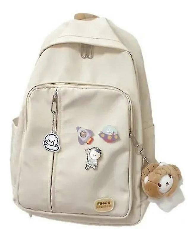Korean Casual Nylon Creative Waterproof Backpack Mori Backpack White(1pcs)
