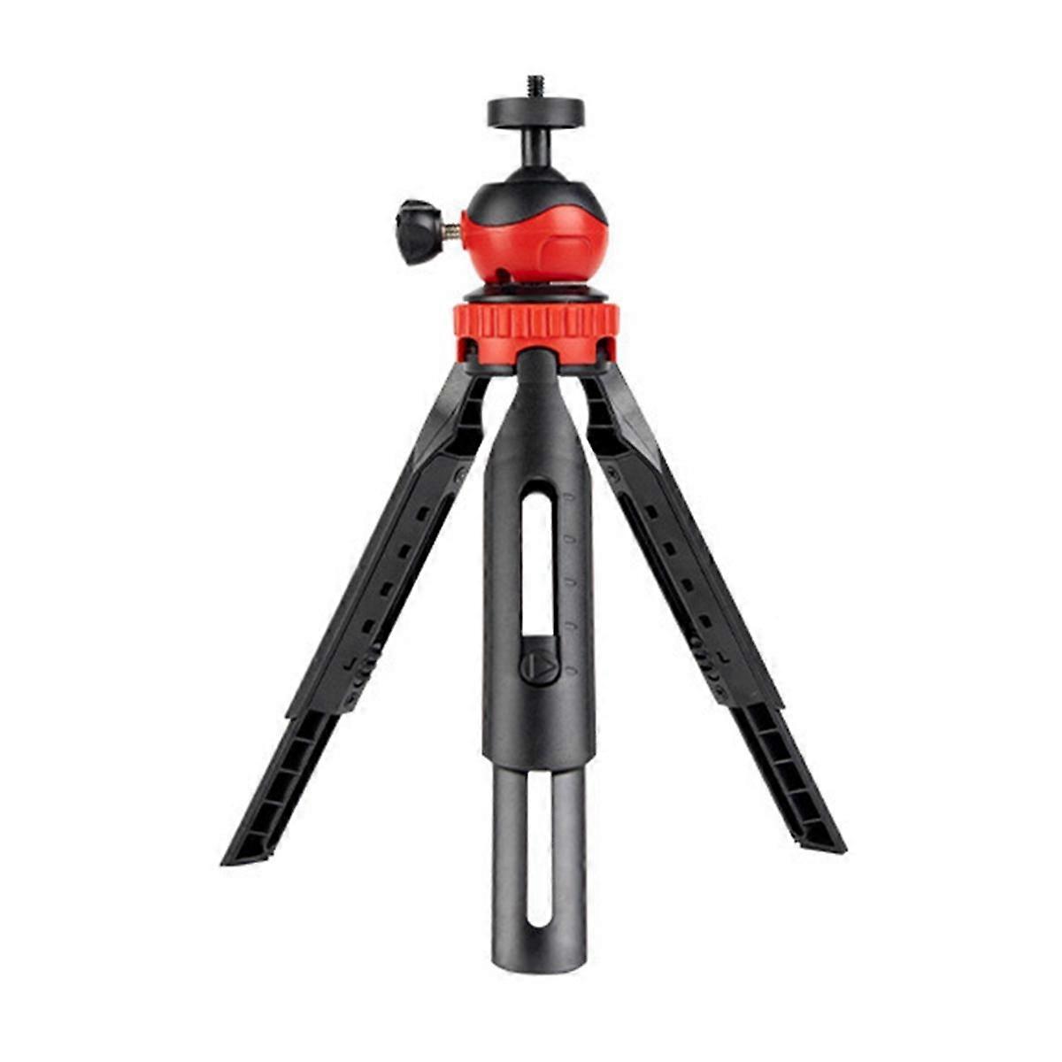Multifunctional Mini Tripod for Cameras & Phones Desktop Tripod Portable Vlog Selfie Stick with 360 Ball Red