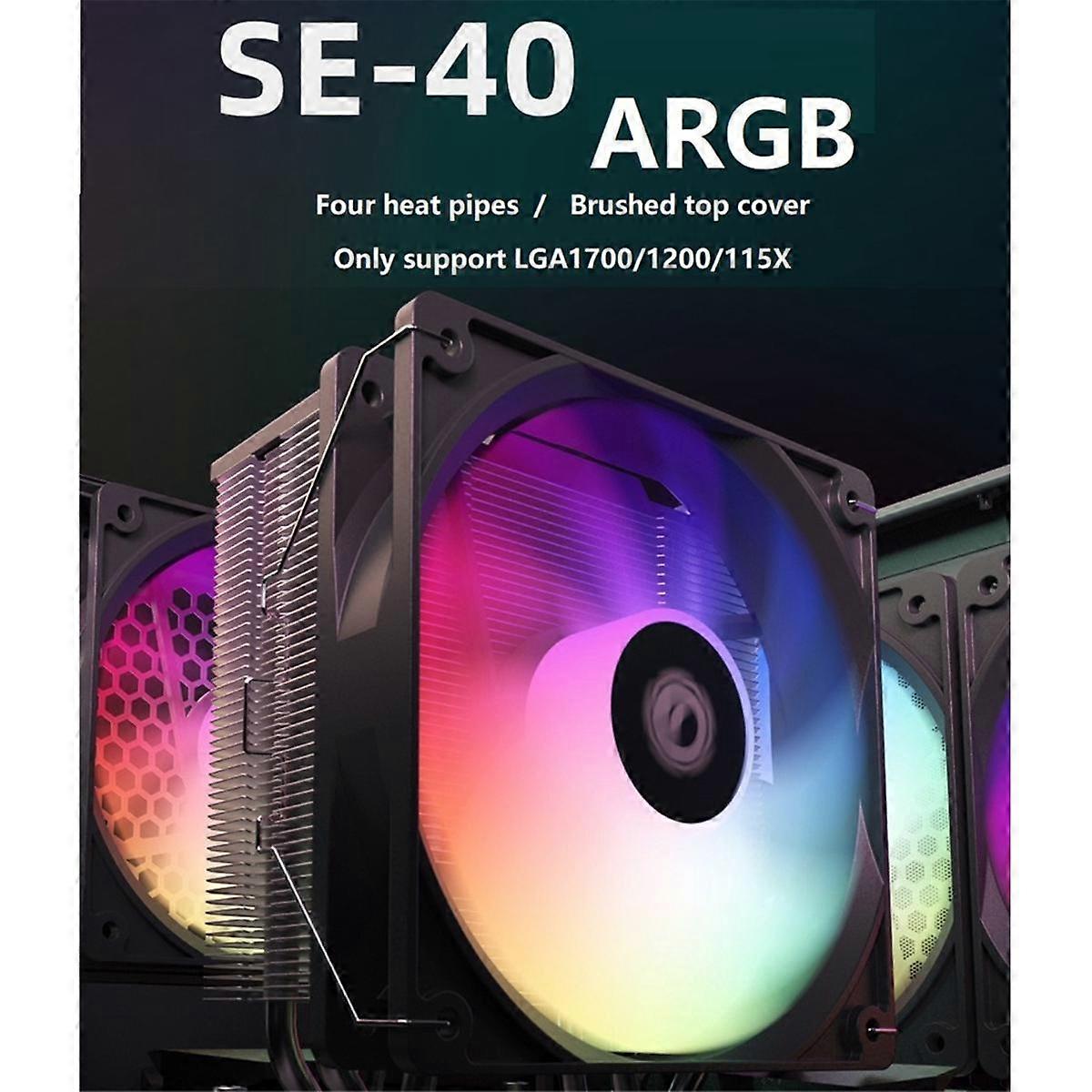 SE-40 stationär dator CPU-kylare radiator ARGB luftkylare 4 värmerör 12cm fläkt tyst för LAG1700 / 1200 / 115X