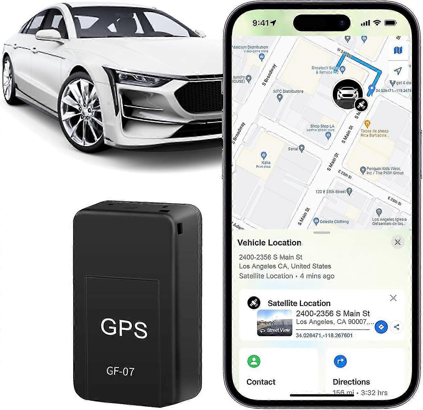 GPS Tracker for Vehicles, Mini Portable Real Time Magnetic GPS Tracking Device