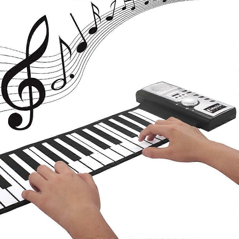 61-key roll-up digital soft-play piano, children's electronic MIDI keyboard with speakers, adult silicone electronic keyboard enlightenment piano