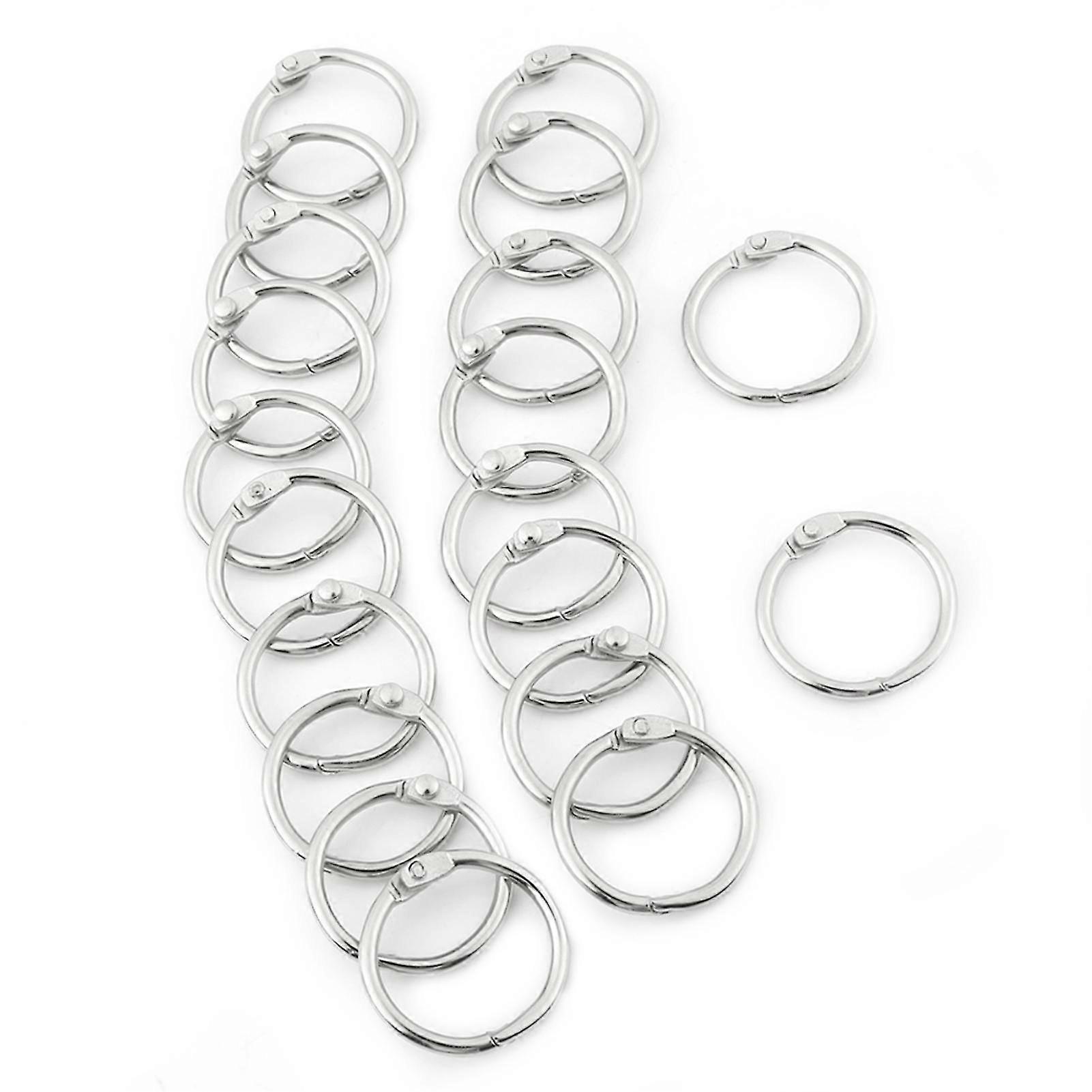 20PCS 25mm Metal Hinged Ring Book Binder Split Key Rings