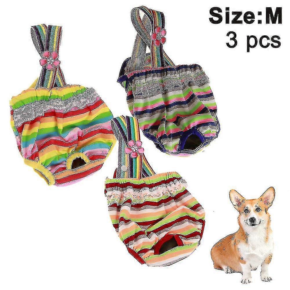3個のペットのペットの猫の生理学的なショーツ犬の子猫の下着のズボンのストリップストリップのデザインは、ストラップの衛生ブリーフを締めます