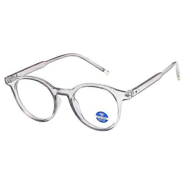 Round Gray Computer Glasses with Blue Light Filter without Strength transparent2024 New Explosion DG