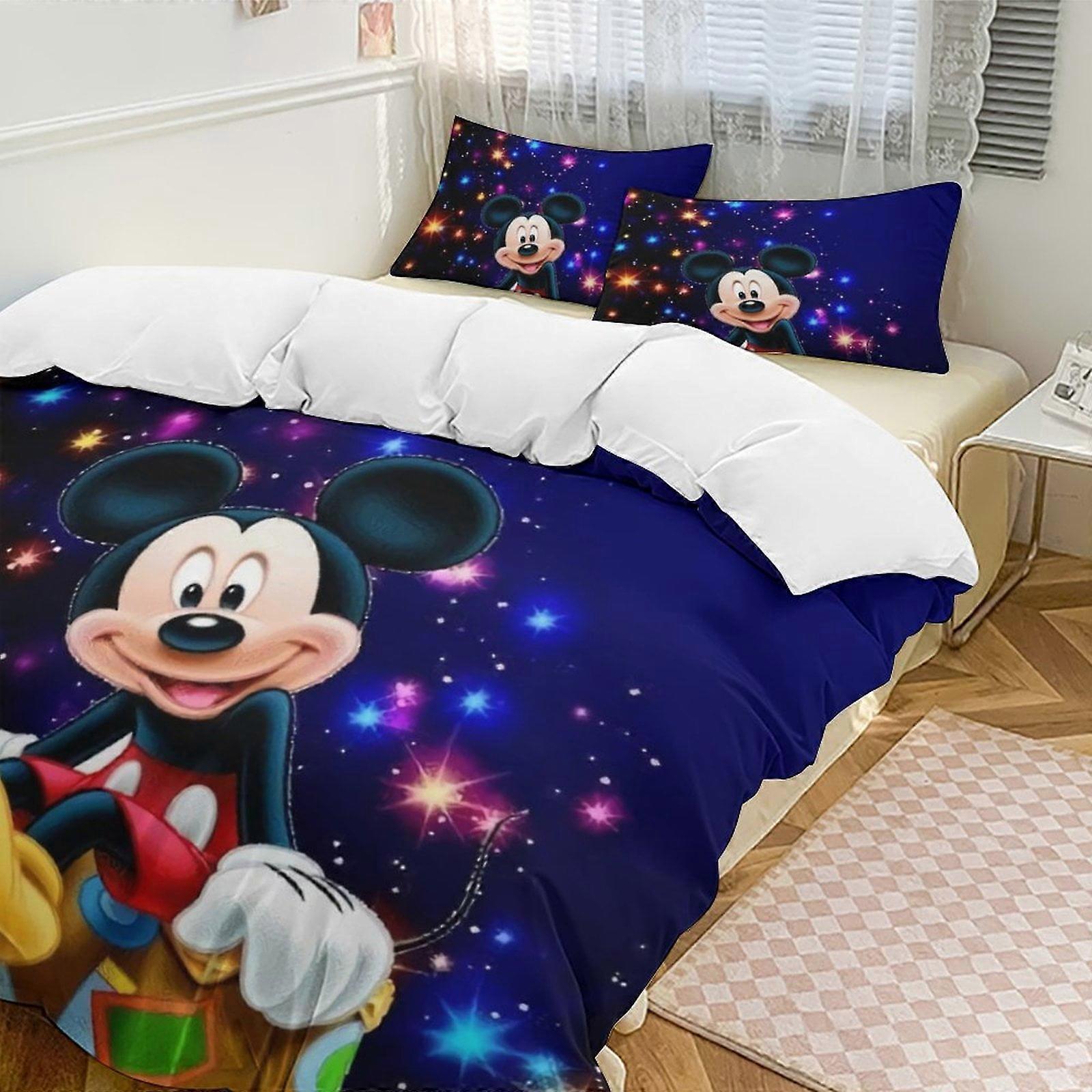 Bedding set WY304 Mickey MouseCartoon Collection 3-Piece Comforter Set, Personalized Bedding Decor for Kids And Teens  Bed Sheets ZA304