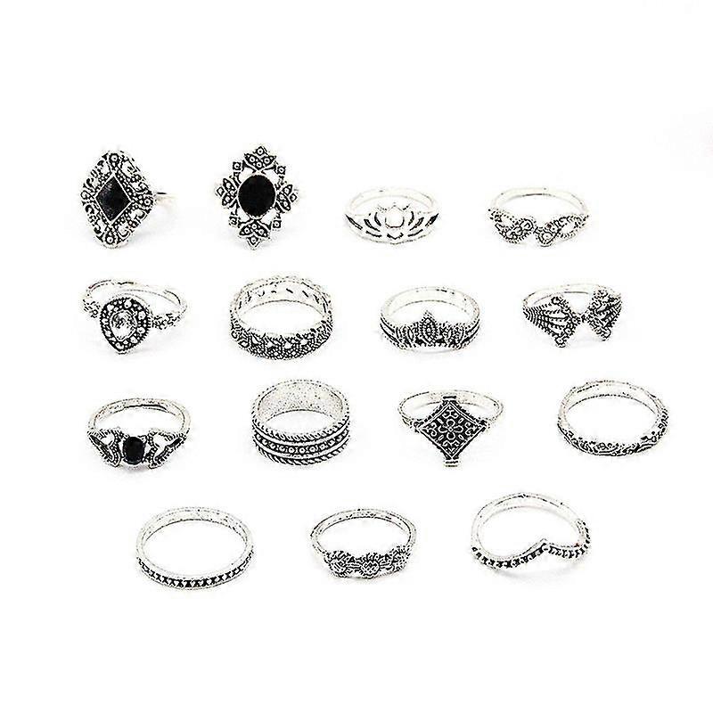 15 stuks zilveren midi vinger ring set vintage punk boho knokkel ringen sieraden