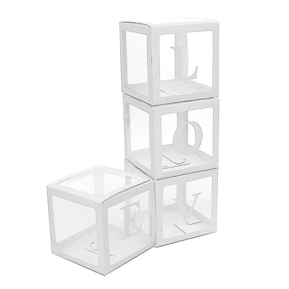 4pcs/set Transparent Box Wedding Day R