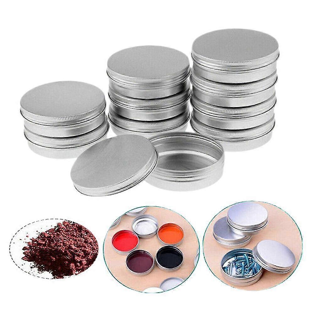 10pcs Small Mini Round Tin Can Box Metal Jewelry Container Storage Case