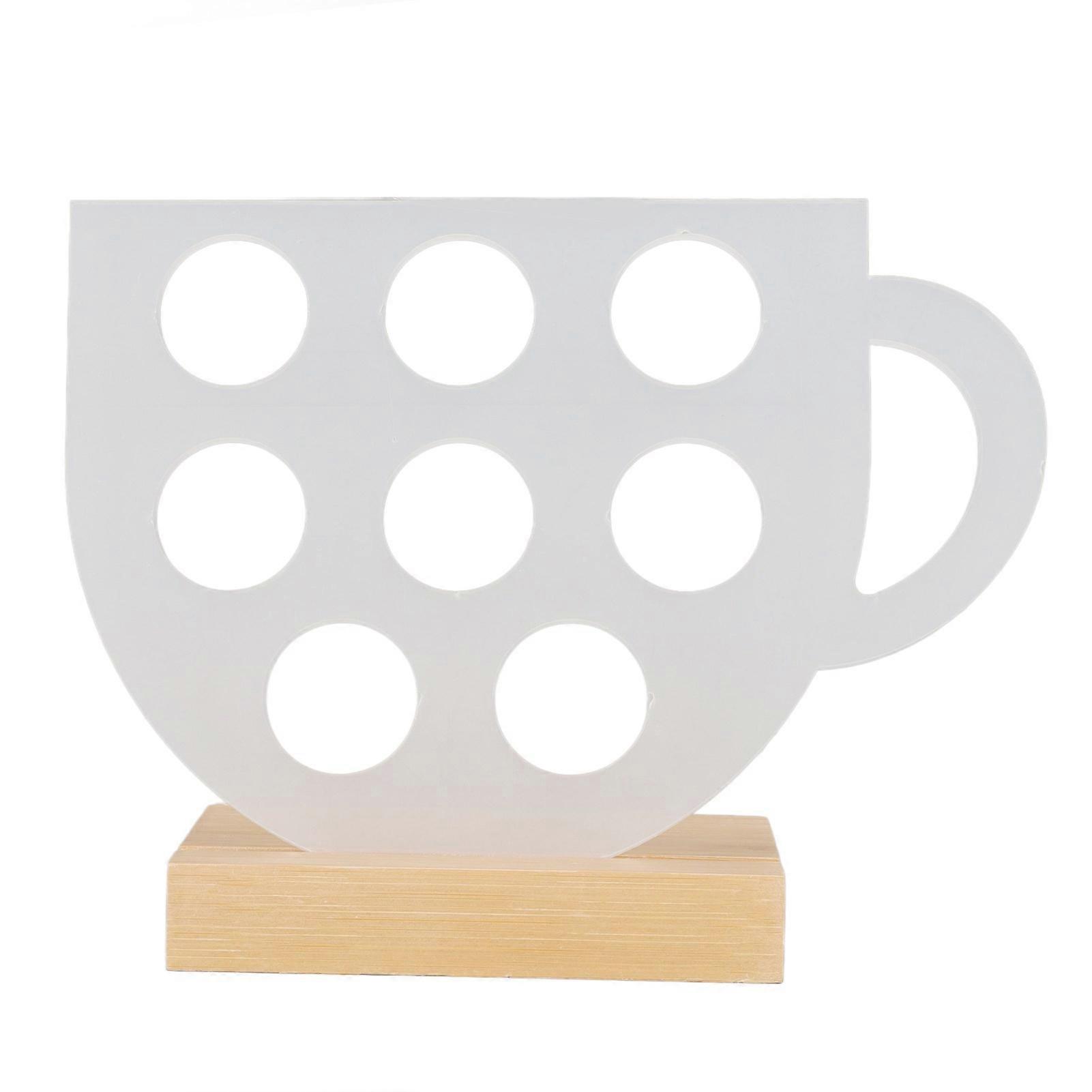 8 trous capsule de café support de tasse en forme de dosettes de café en acrylique support de rangement avec base en bambou