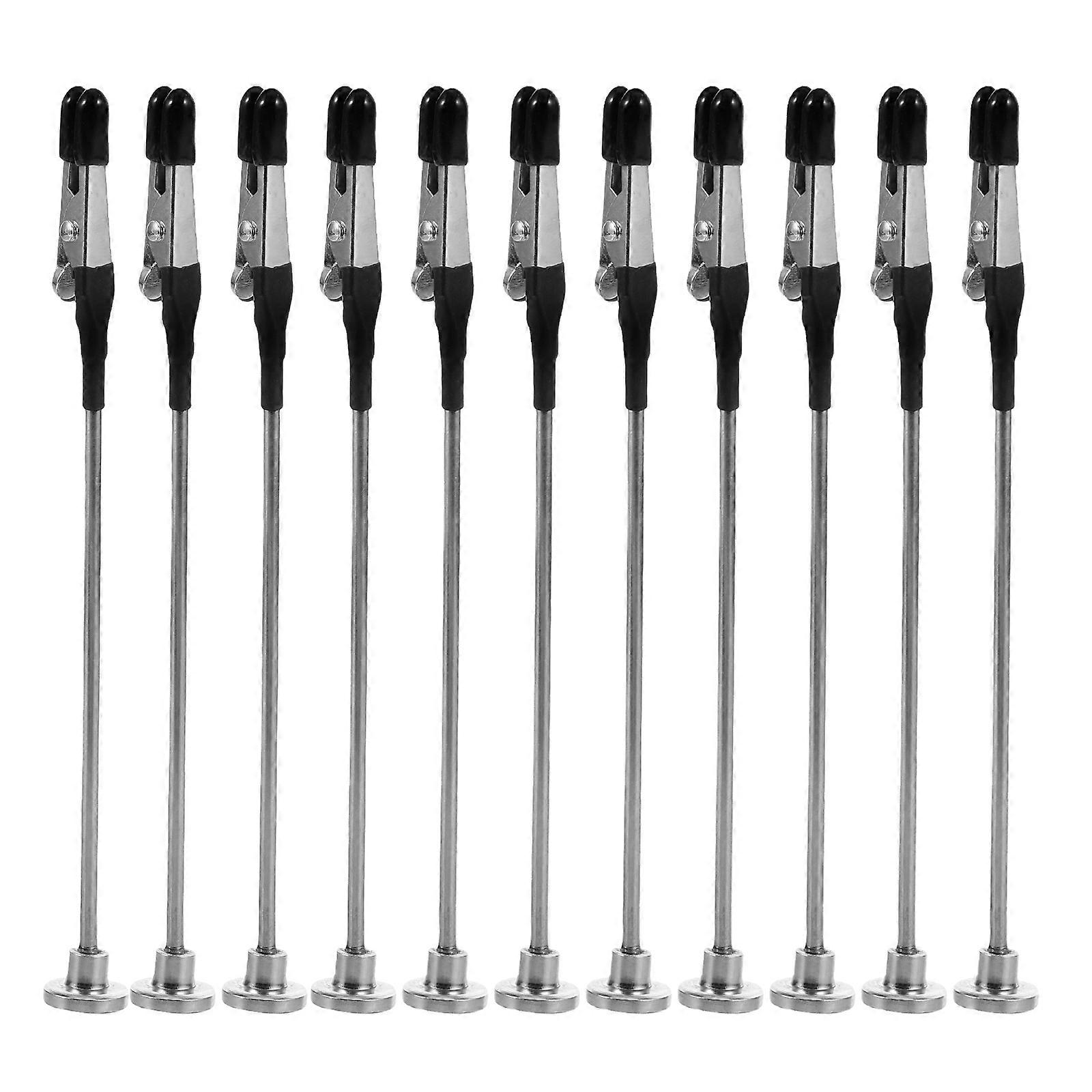 10pcs Model Painting Alligator Clip Stick Long-Tailed Clasp for Hobby Modeling DIY Card