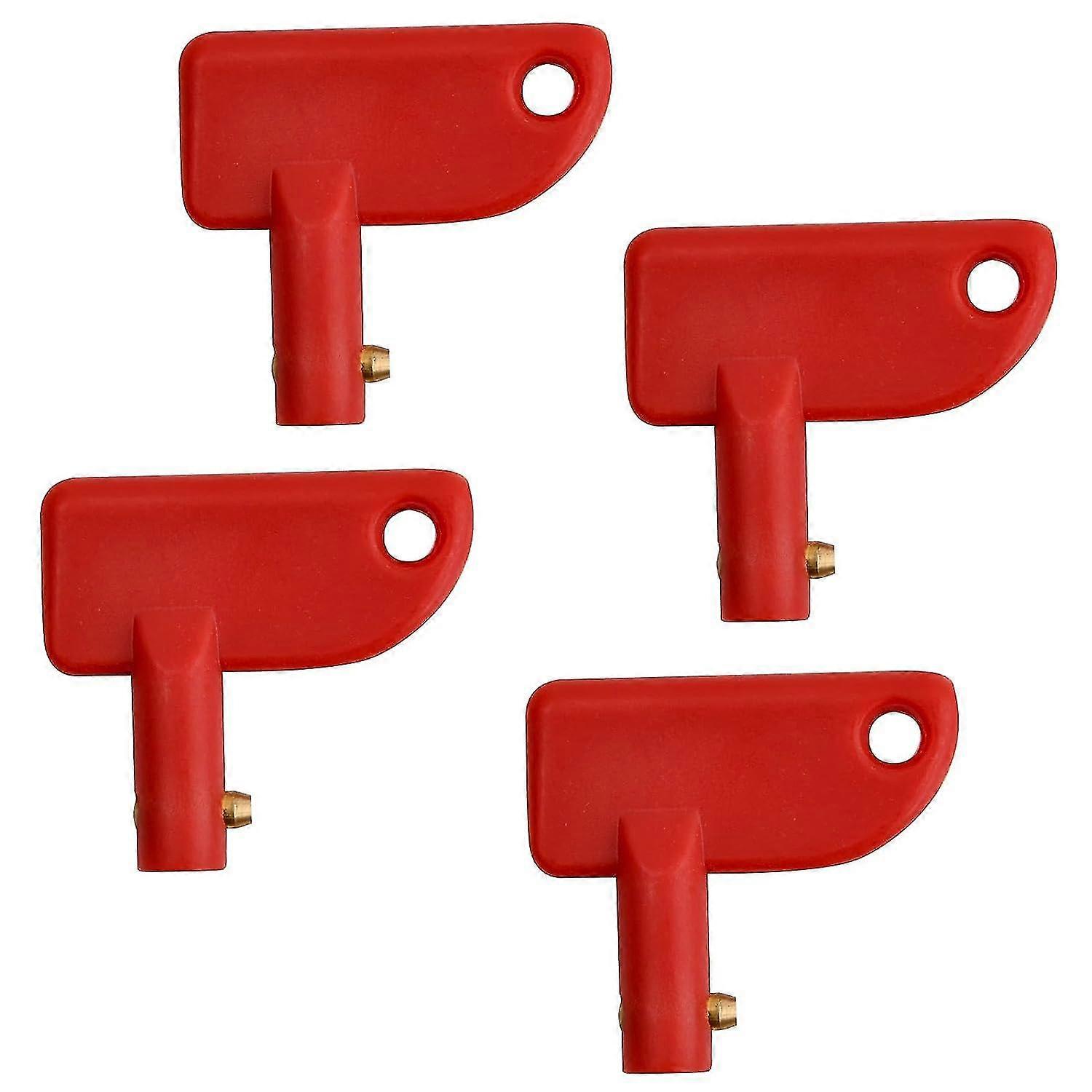 4 Pcs Car Battery Disconnect Switch Key, Red Battery Isolator Switch Key, Mini Battery Kill Switch Spare Key, Isolator Cut Off Power Keys