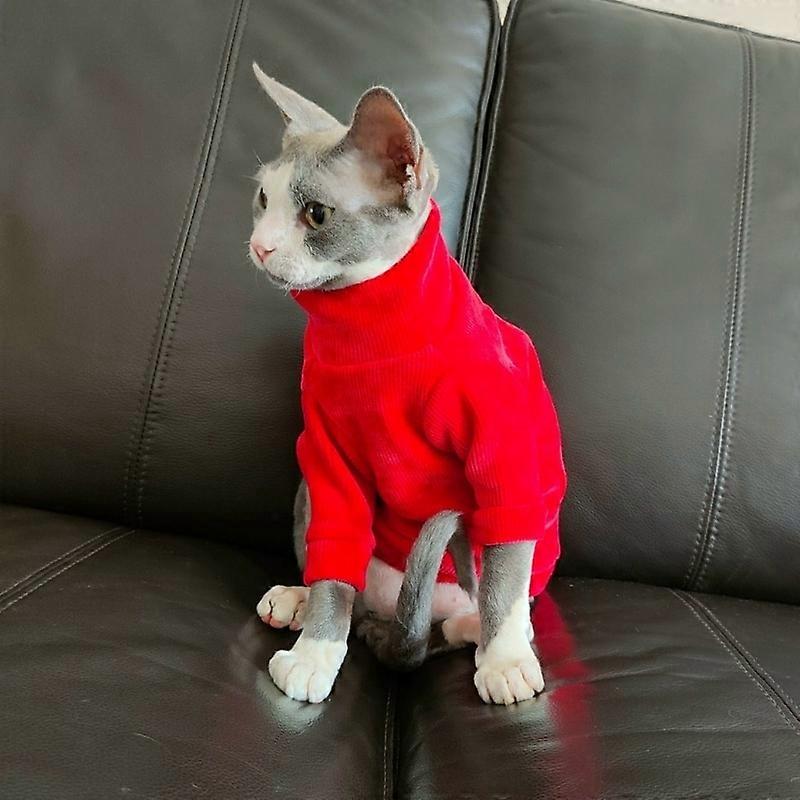 Sphynx Cat Clothes Sweater for Kittens Dogs Winter Autumn Thick Fleece Coat for Devon Rex Long Sleeves Homewear Cat Supplies
