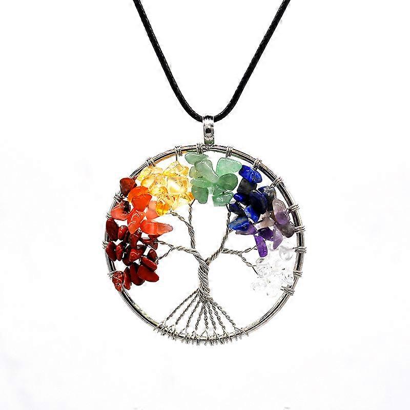 Healing Crystal Car Hanging Ornament,Tree of Life Handmade Wire Wrapped Quartz Crystal Stone Car Rearview Mirror Hanging Acceissorie