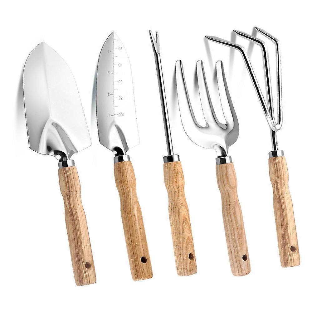 5 Piece Garden Tool Set Stainless Steel Hand Tools Planting Gardening Tool Kit
