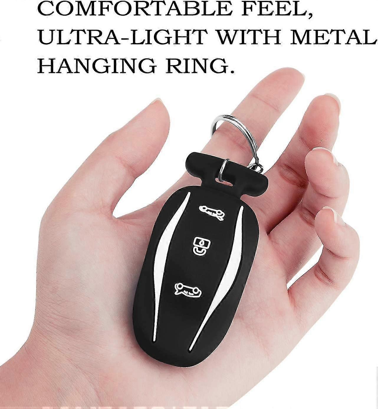 Key Fob Cover for Tesla Model X, Silicone All Inclusive Car Key Fob Key Cover Cover with Key Fob for Tesla Model