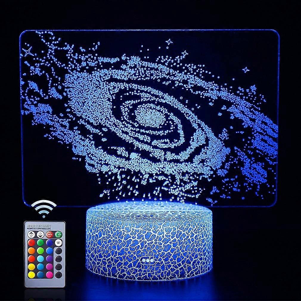 Kids Night Light, 3D Solar System Illusion Light, 16 Colors Auto Change Touch Switch 3D Light