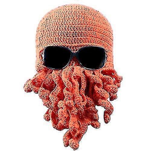 Tentacle Octopus Knit Beanie Hat Cap Wind Ski Mask(orange)