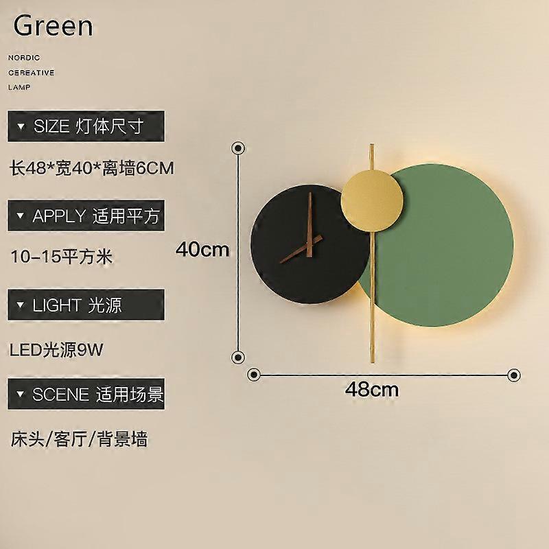 Nordic Art Clock Design Led Wall Lamp Creative Aisle Bedroom Living Room Background Wall Decoration Wall Sconce Lighting