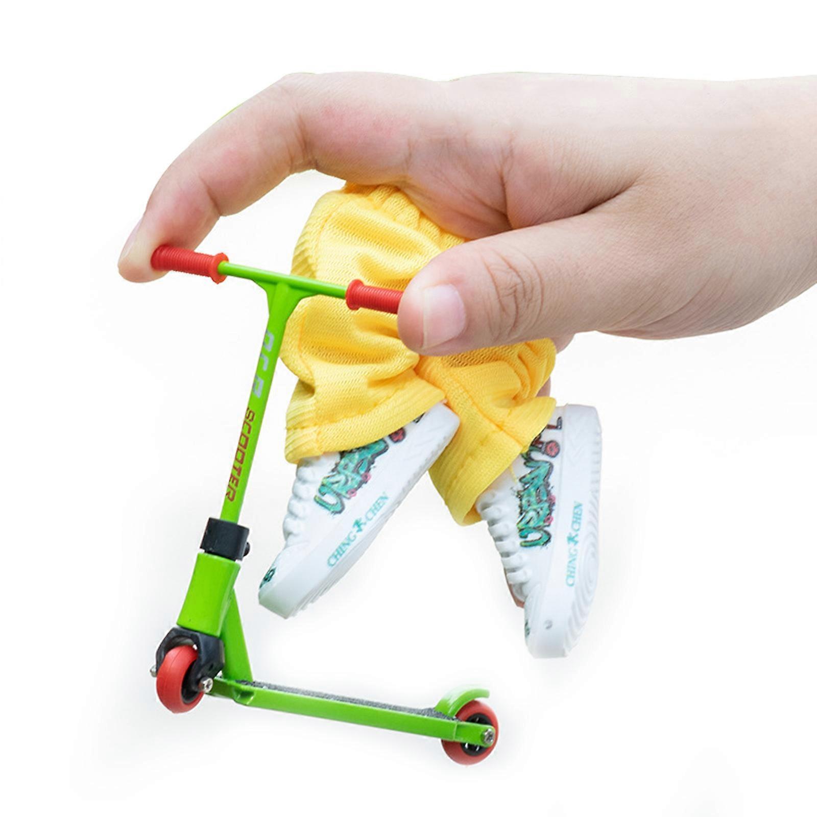 Mini ensemble de scooter à doigt en alliage avec mini scooters, chaussures de pantalon, accessoires de planche à doigt