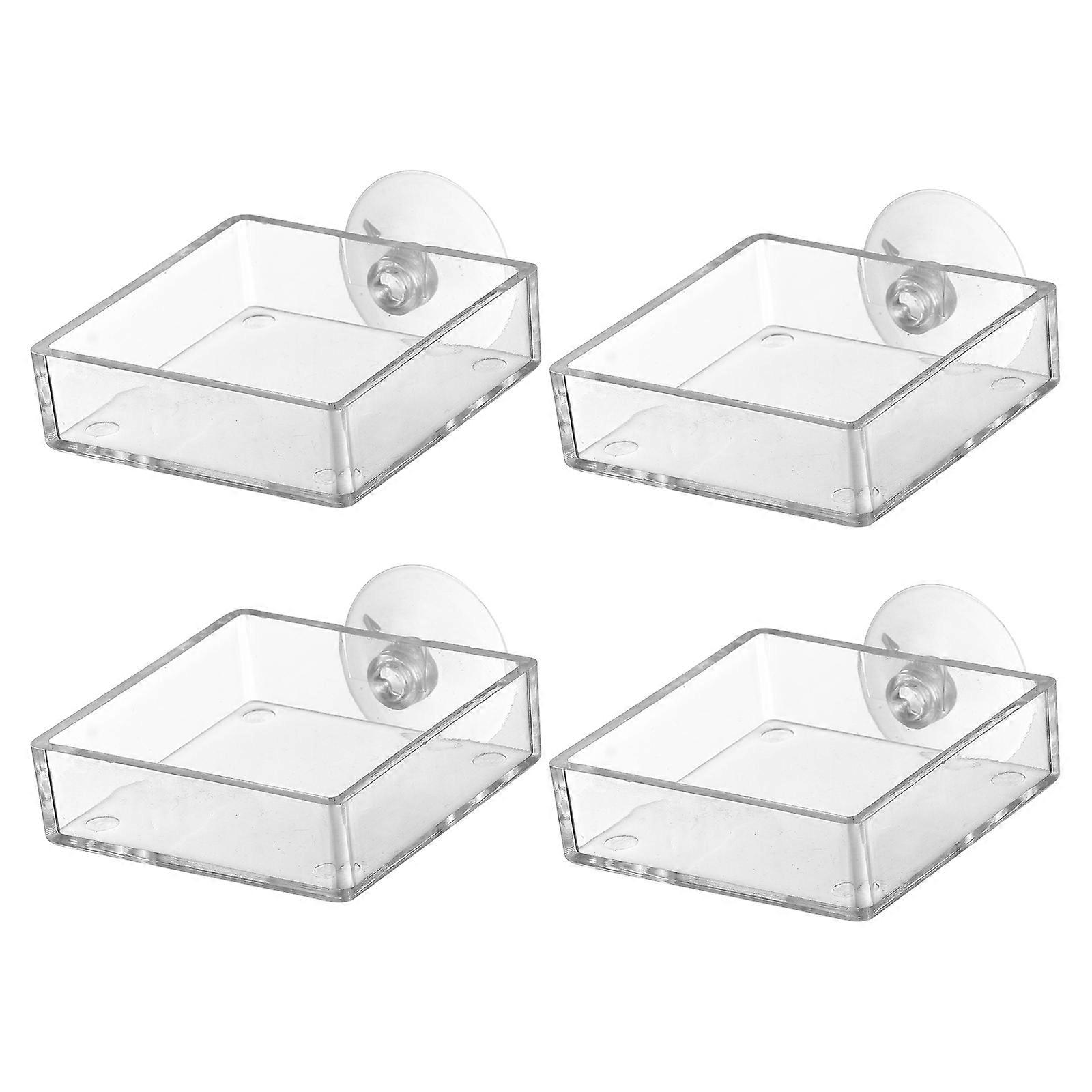 4pcs Aquarium Feeding Device Shrimp Feeder Fish Tank Feeder with Suction Cup